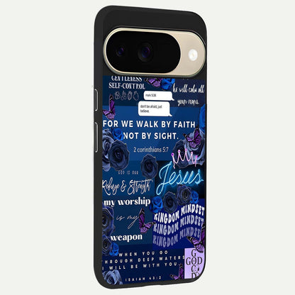  Kingdom Faith Glow back cover For Google Pixel 9 slim fit glass case with vibrant aesthetic design
