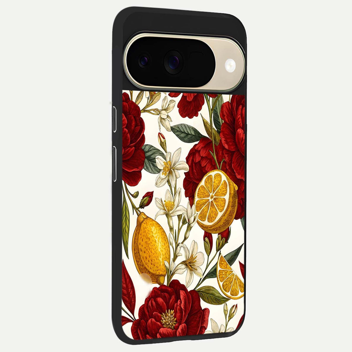  Lemon Rose Charm back cover For Google Pixel 9 slim fit glass case with vibrant aesthetic design