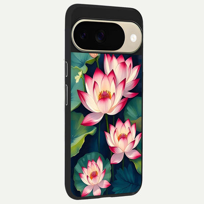  Lotus Dream Serenity back cover For Google Pixel 9 slim fit glass case with vibrant aesthetic design