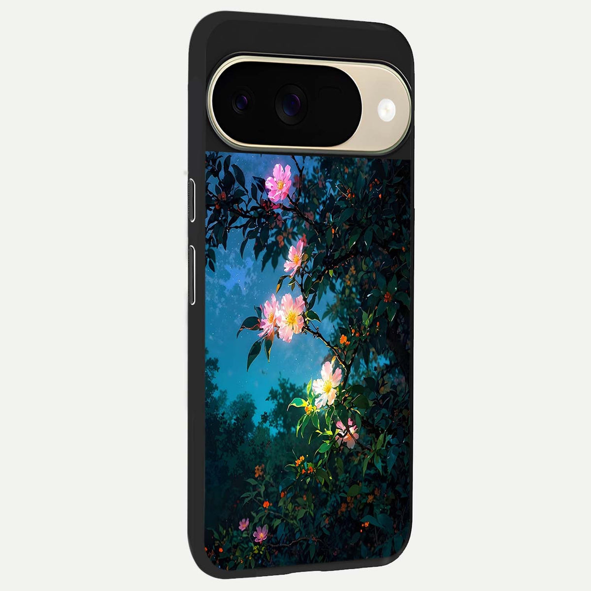  Midnight Bloom Glow back cover For Google Pixel 9 slim fit glass case with vibrant aesthetic design