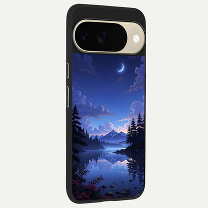  Midnight Lake Peace back cover For Google Pixel 9 slim fit glass case with vibrant aesthetic design