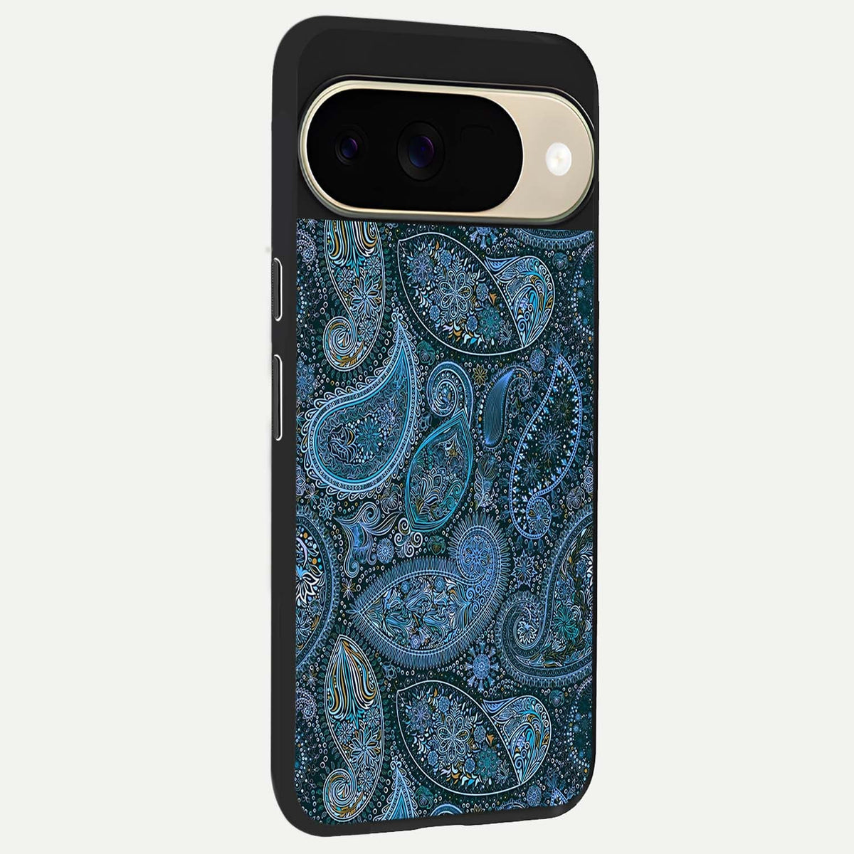  Midnight Paisley Glow back cover For Google Pixel 9 slim fit glass case with vibrant aesthetic design