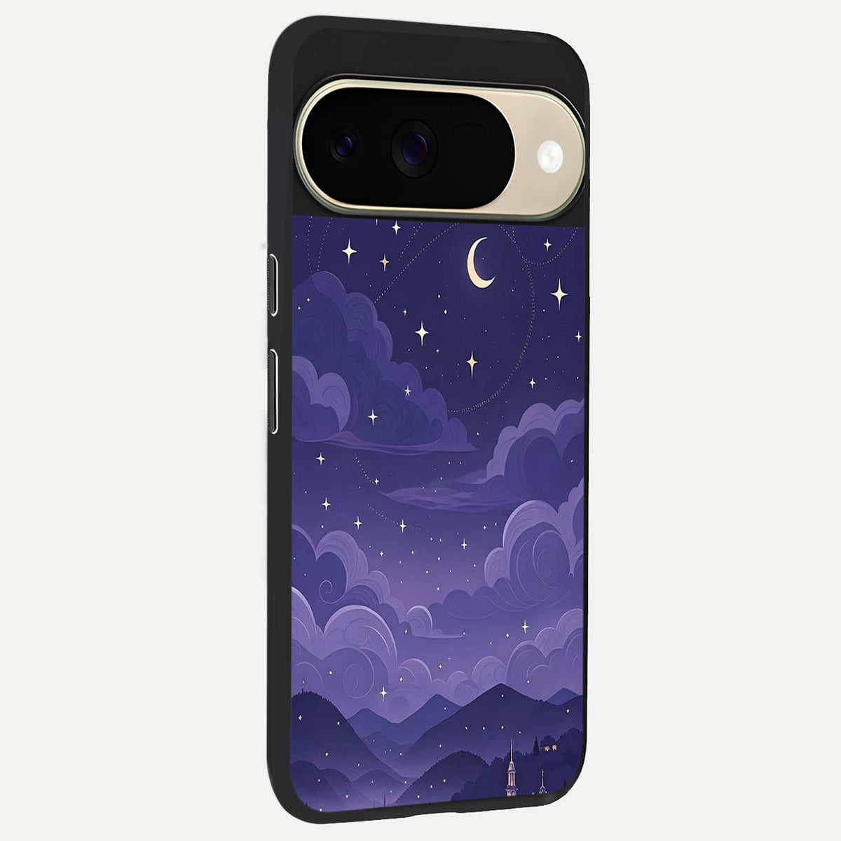  Minimal Night View back cover For Google Pixel 9 slim fit glass case with vibrant aesthetic design