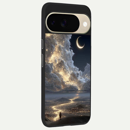  Moonlight Spark Path back cover For Google Pixel 9 slim fit glass case with vibrant aesthetic design