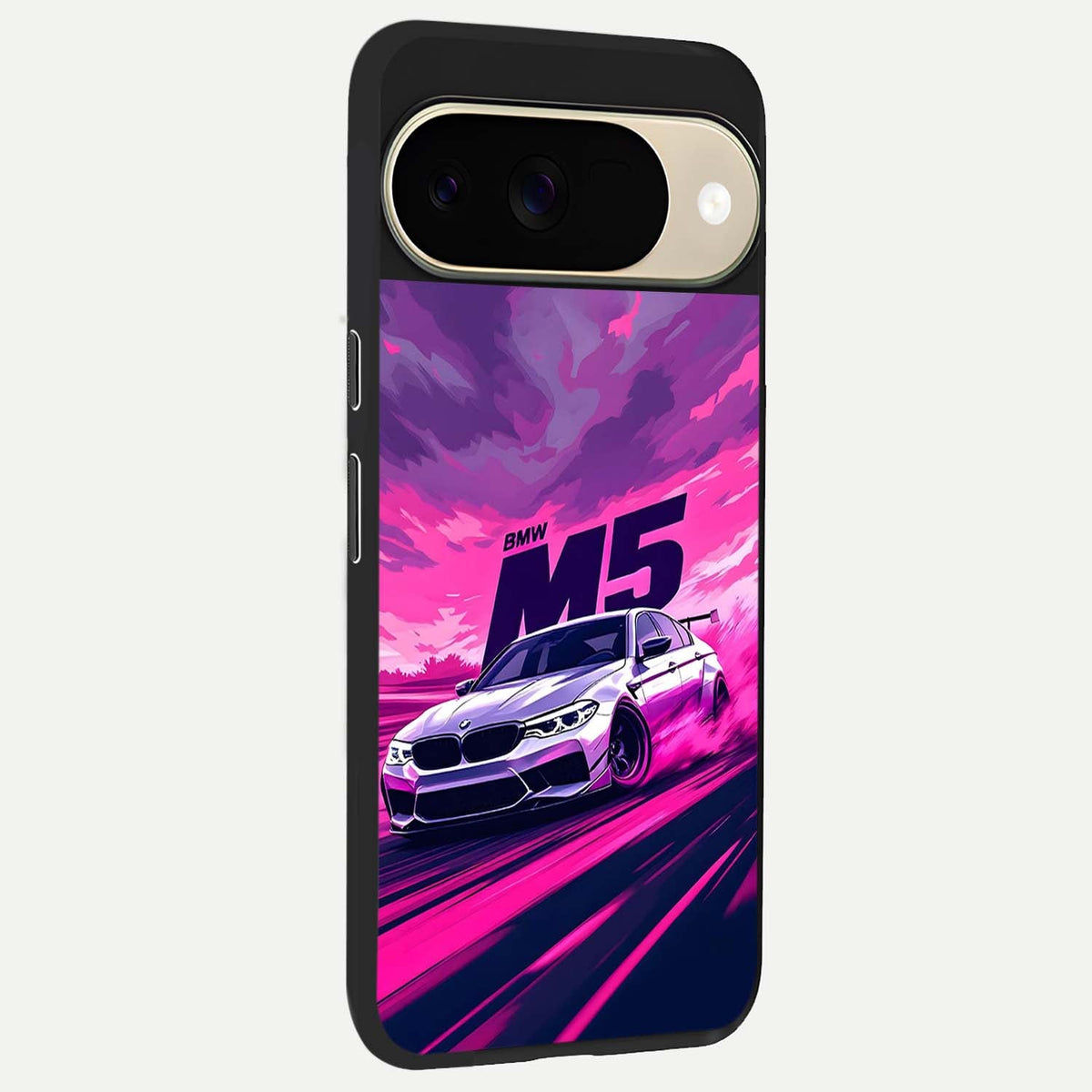  MS Neon Car back cover For Google Pixel 9 slim fit glass case with vibrant aesthetic design
