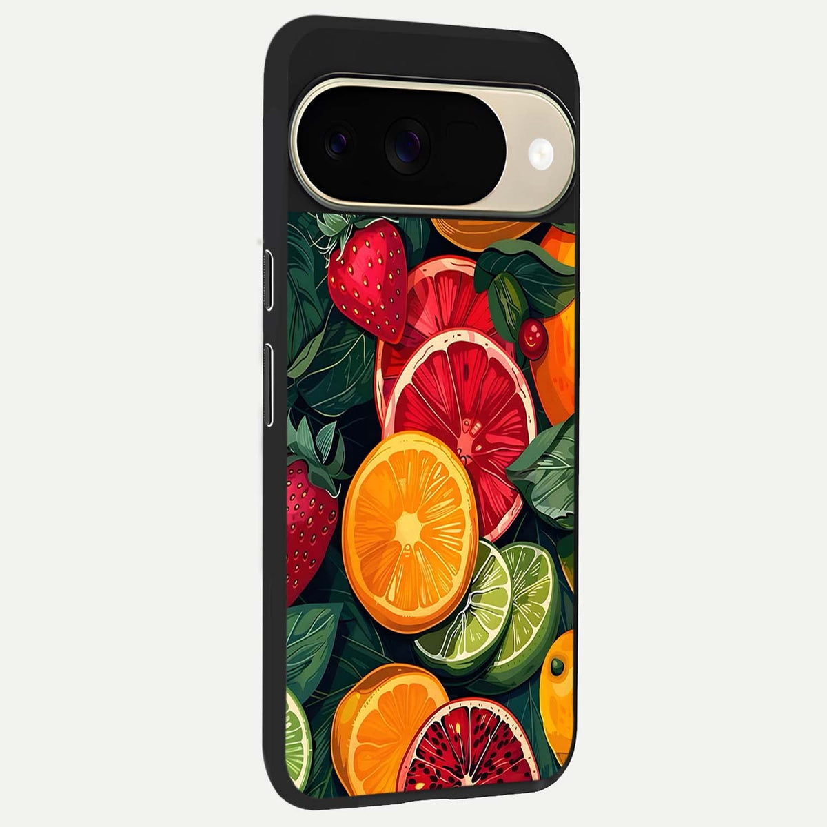  Multiple Fruits back cover For Google Pixel 9 slim fit glass case with vibrant aesthetic design