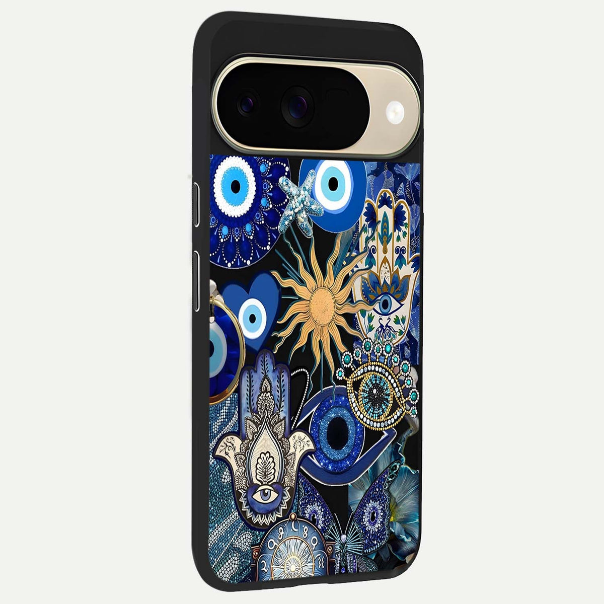  Mystic Blue Evil Eye back cover For Google Pixel 9 slim fit glass case with vibrant aesthetic design