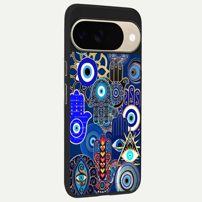  Mystic Palm Guard back cover For Google Pixel 9 slim fit glass case with vibrant aesthetic design