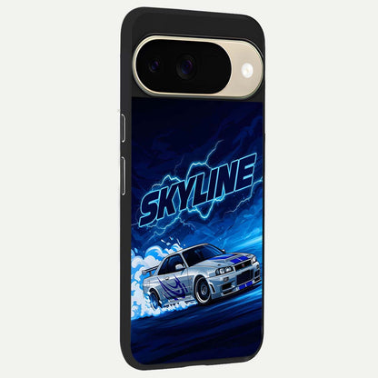  Neon Drift Beast back cover For Google Pixel 9 slim fit glass case with vibrant aesthetic design