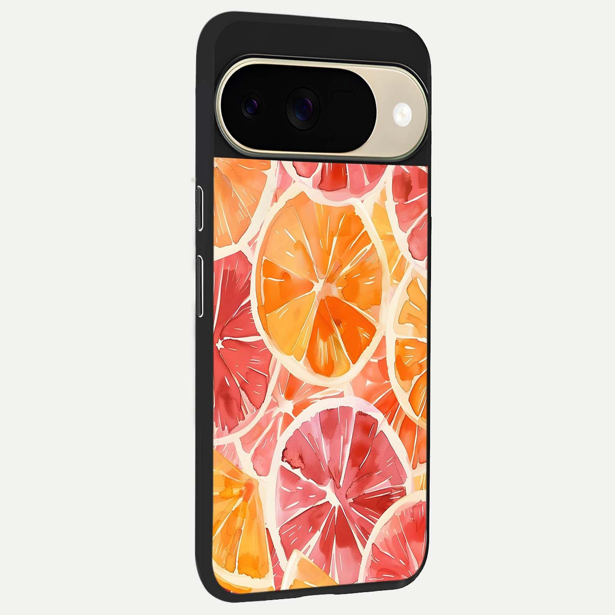  Orange Fruits Pattern back cover For Google Pixel 9 slim fit glass case with vibrant aesthetic design