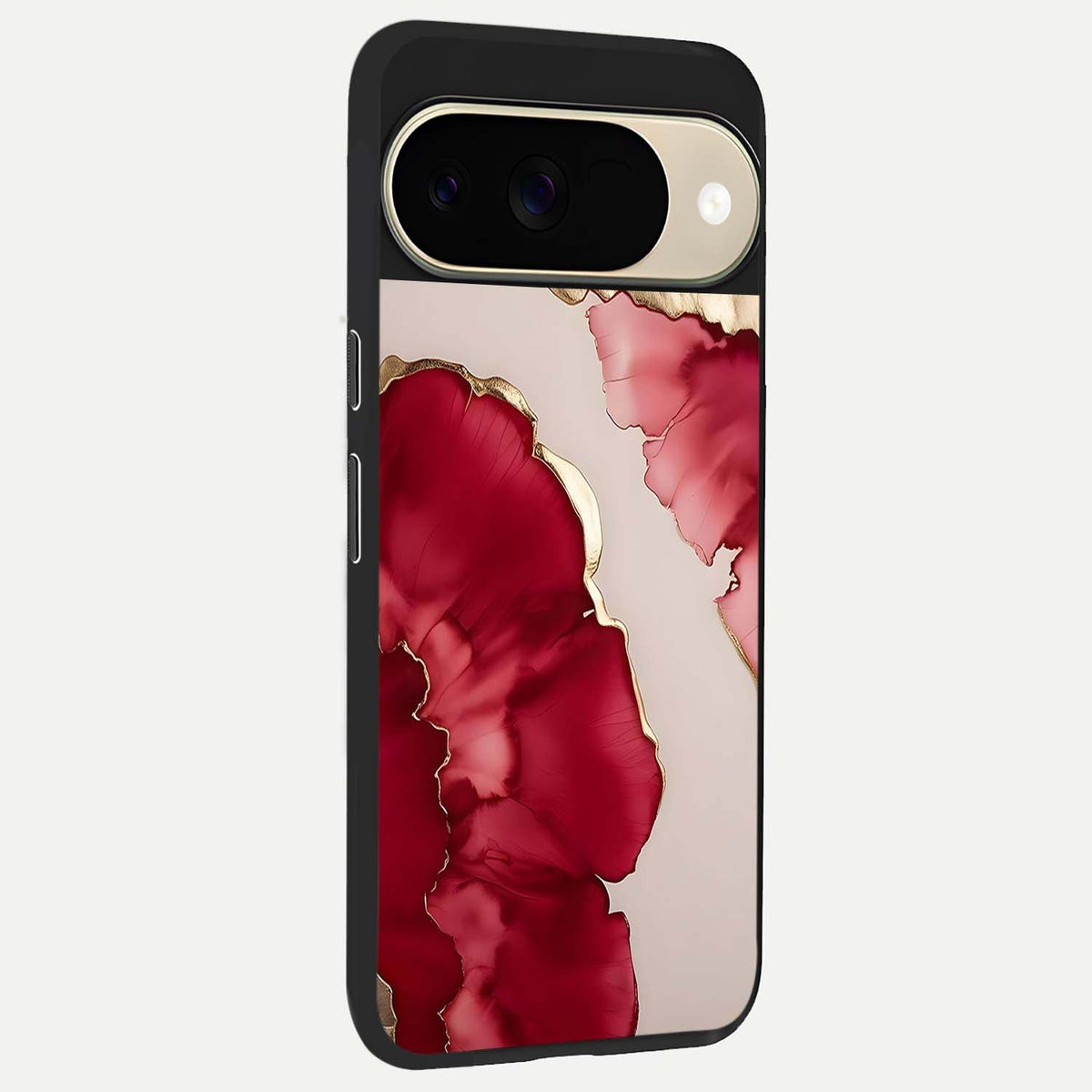  Pink And White Marble back cover For Google Pixel 9 slim fit glass case with vibrant aesthetic design