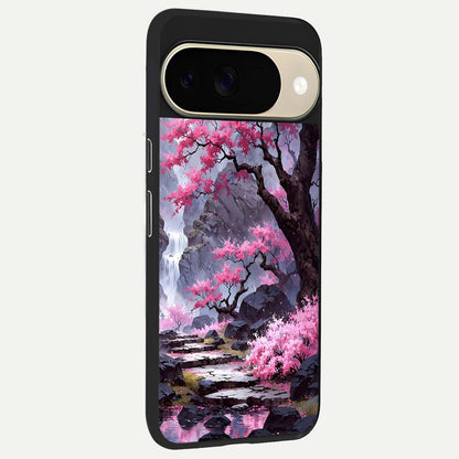  Pink Sunflower Glow back cover For Google Pixel 9 slim fit glass case with vibrant aesthetic design