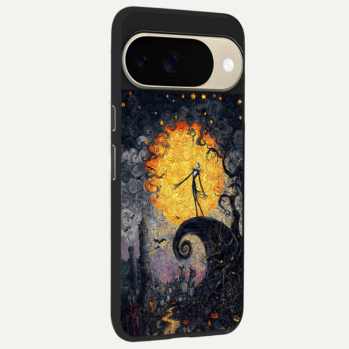  Pumpkin Moon Night back cover For Google Pixel 9 slim fit glass case with vibrant aesthetic design