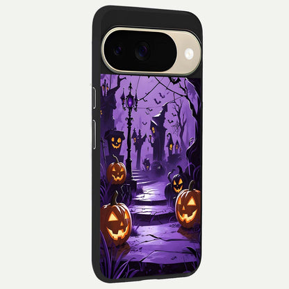  Pumpkin Patch Halloween back cover For Google Pixel 9 slim fit glass case with vibrant aesthetic design