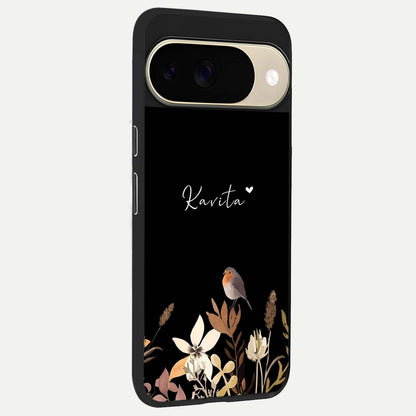 Quiet Garden Tune Custom Name back cover For Google Pixel 9 slim fit glass case with vibrant aesthetic design