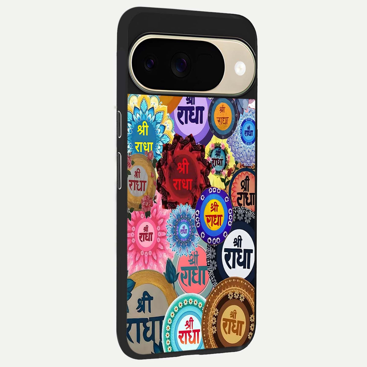  Radha Divine Bloom back cover For Google Pixel 9 slim fit glass case with vibrant aesthetic design