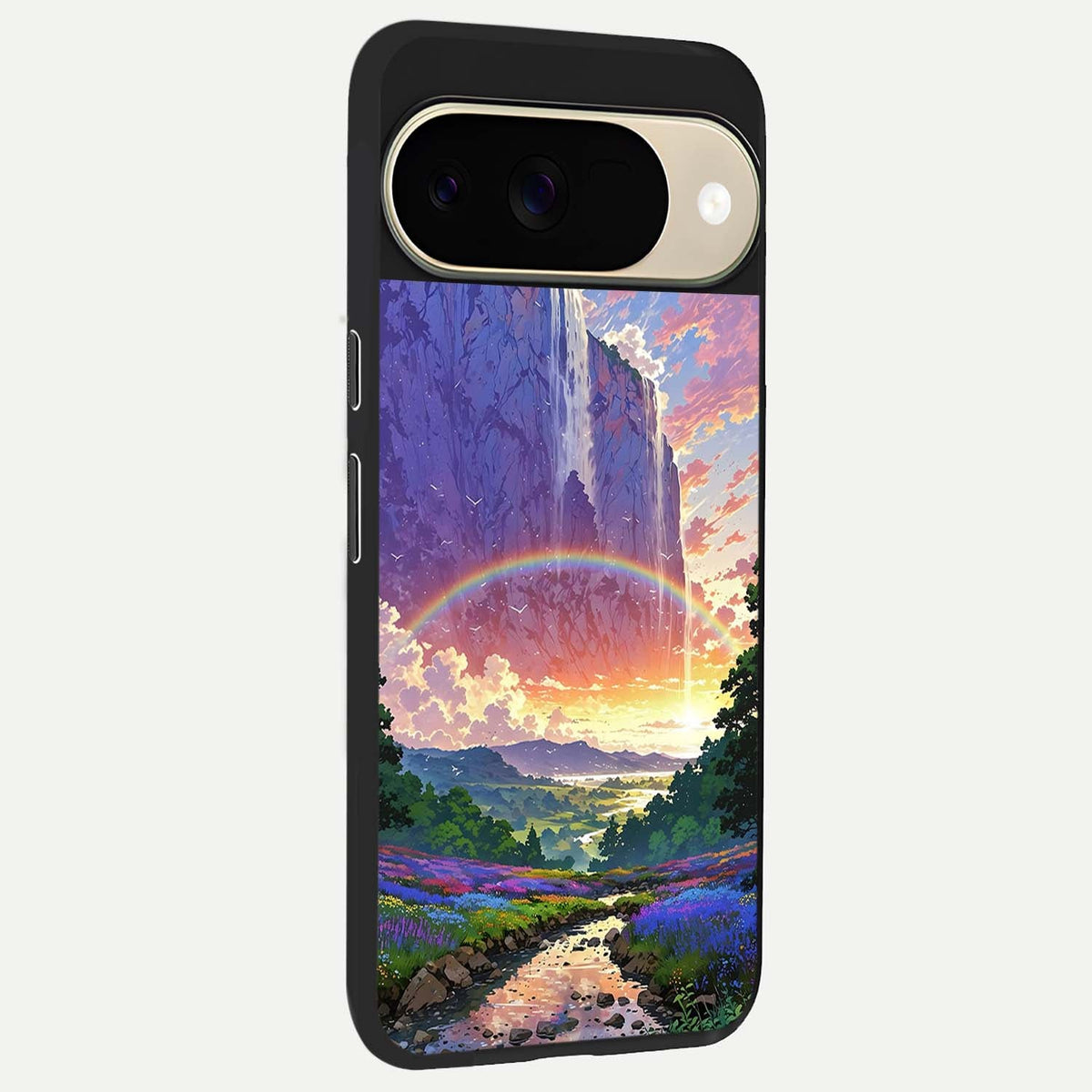  Rainbow Valley Dream back cover For Google Pixel 9 slim fit glass case with vibrant aesthetic design