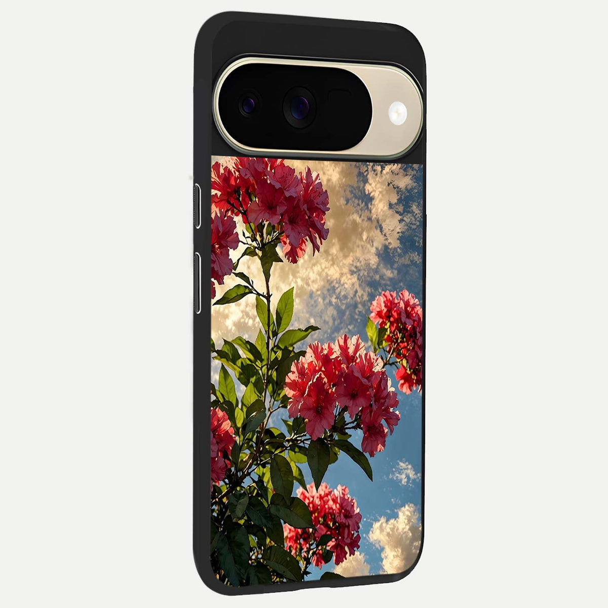  Red Bloom Skies back cover For Google Pixel 9 slim fit glass case with vibrant aesthetic design