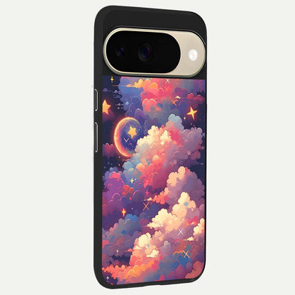  Starlit Dream Clouds back cover For Google Pixel 9 slim fit glass case with vibrant aesthetic design