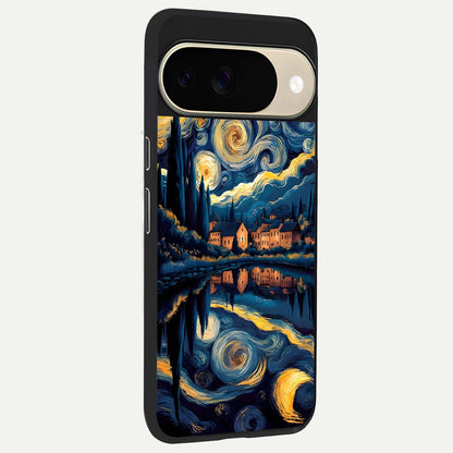 Starry Sky Serenity back cover For Google Pixel 9 slim fit glass case with vibrant aesthetic design