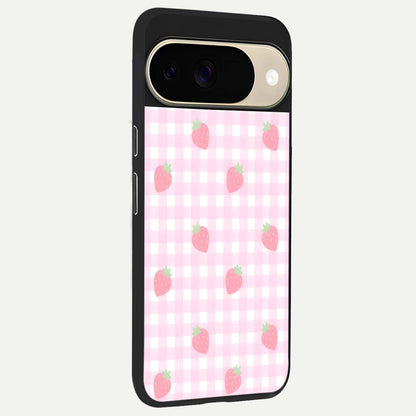 Strawberry Picnic Love back cover For Google Pixel 9 slim fit glass case with vibrant aesthetic design