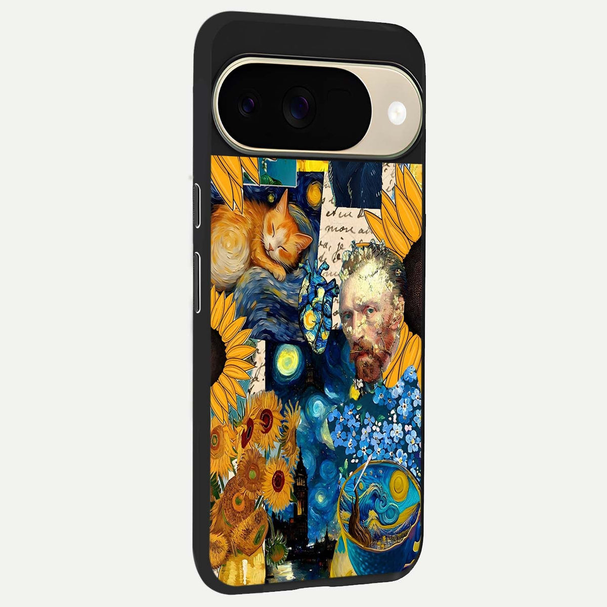  Sunflower Chic Mood Custom Name back cover For Google Pixel 9 slim fit glass case with vibrant aesthetic design