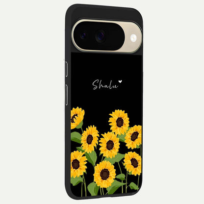  Sunflower Sky Bloom back cover For Google Pixel 9 slim fit glass case with vibrant aesthetic design
