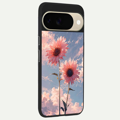  Sun Moon Balance back cover For Google Pixel 9 slim fit glass case with vibrant aesthetic design