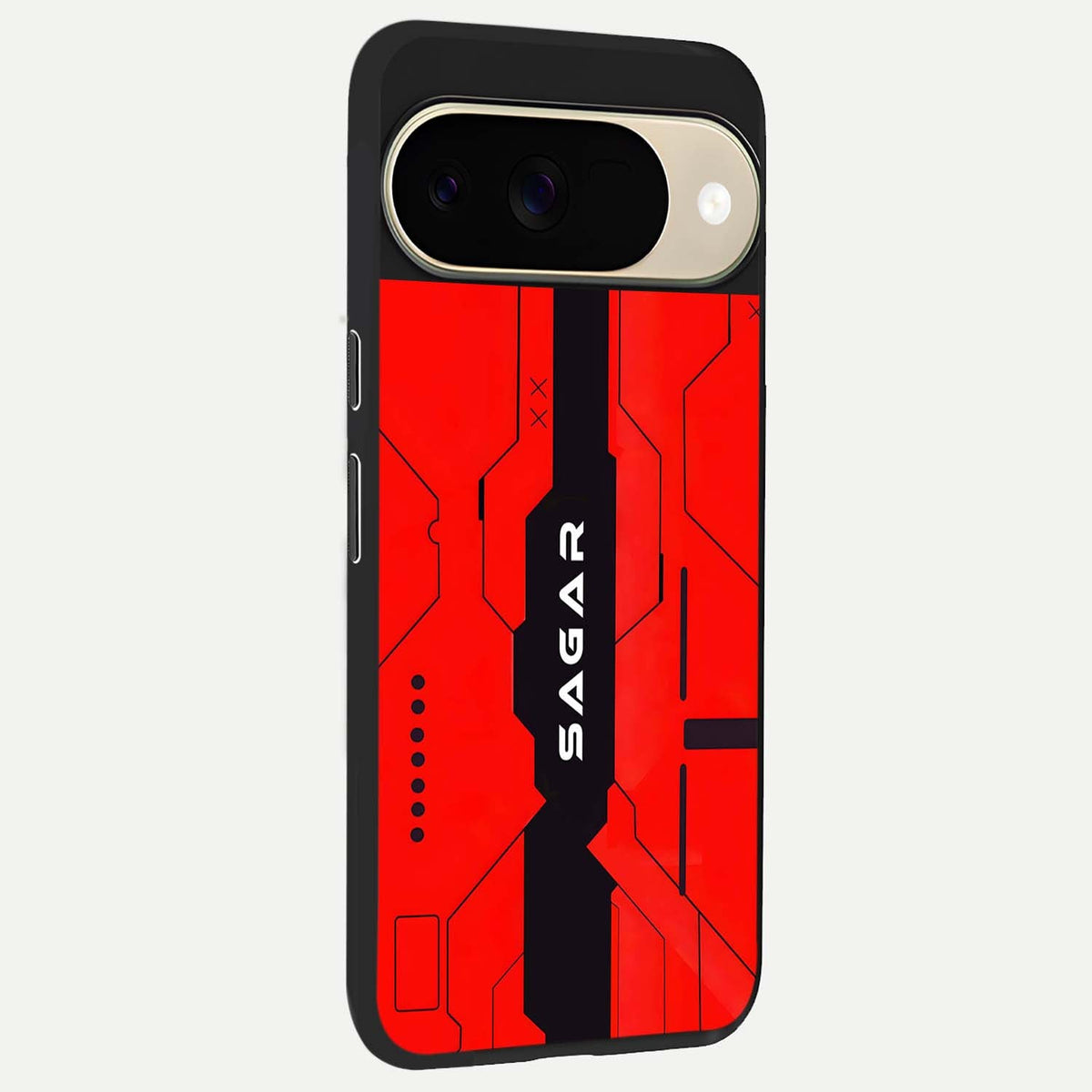  Voltage Rise CYBERPUNK Custom Name back cover For Google Pixel 9 slim fit personalized glass case with bold cyberpunk design