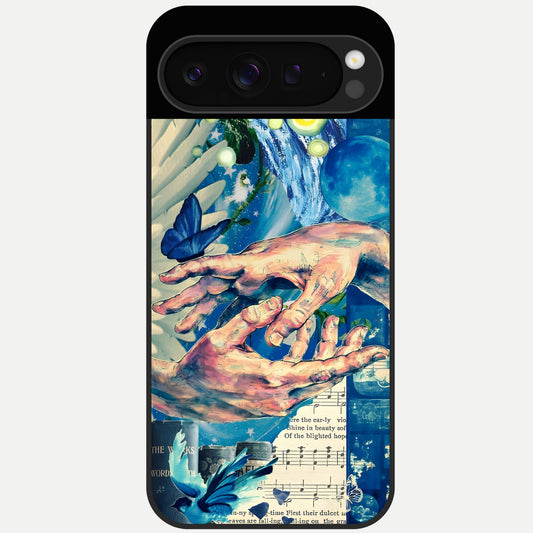 Aesthetic Divider Glass Case For Google Pixel 9 Pro back cover – full design glossy printed glass finish