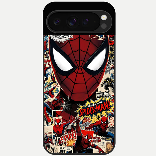  Aesthetic Wonder Spider Glass Case For Google Pixel 9 Pro back cover – full design glossy printed glass finish
