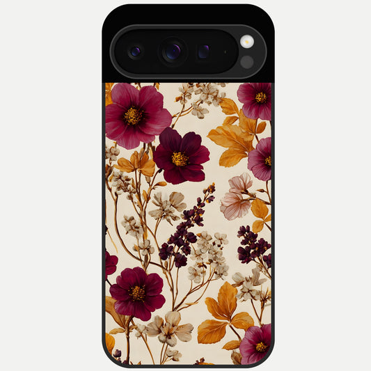  Autumn Wine Bloom Glass Case For Google Pixel 9 Pro back cover – full design glossy printed glass finish