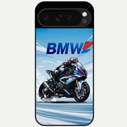  BMW Power Drift Glass Case For Google Pixel 9 Pro back cover – full design glossy printed glass finish