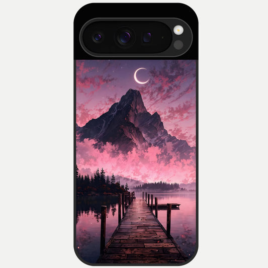  Beautiful Mountain View Glass Case For Google Pixel 9 Pro back cover – full design glossy printed glass finish
