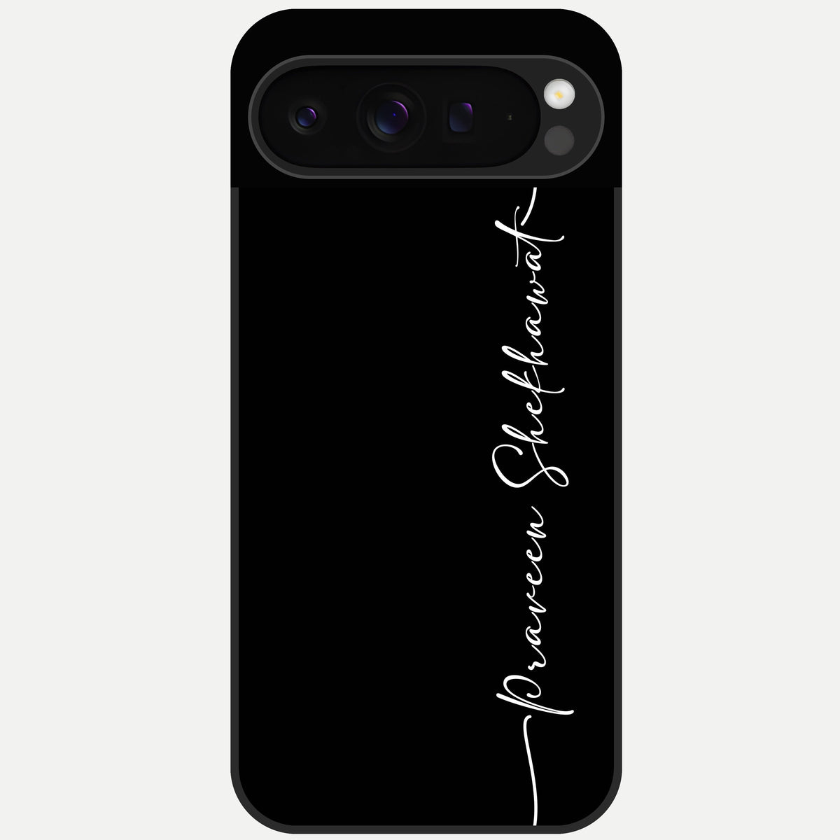  Black Tune Custom Name Glass Case For Google Pixel 9 Pro back cover – full design glossy printed glass finish
