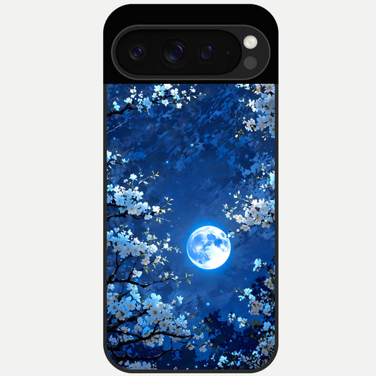  Blossom Moonlight Sky Glass Case For Google Pixel 9 Pro back cover – full design glossy printed glass finish