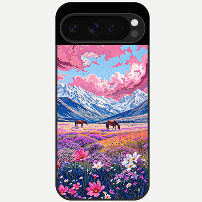  Blossom Valley Dream Glass Case For Google Pixel 9 Pro back cover – full design glossy printed glass finish