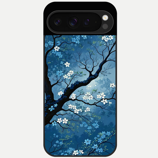  Blue Tree Serenity Glass Case For Google Pixel 9 Pro back cover – full design glossy printed glass finish