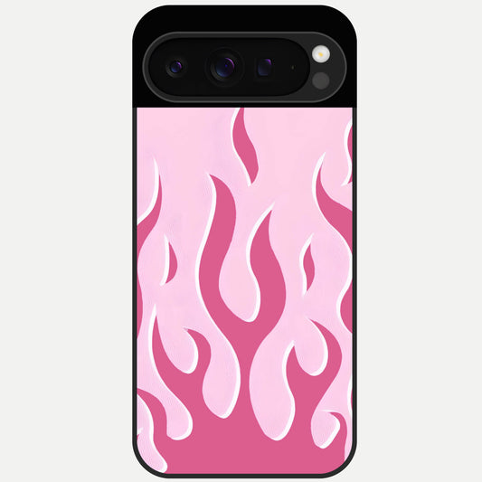  Blush Flame Energy Glass Case For Google Pixel 9 Pro back cover – full design glossy printed glass finish