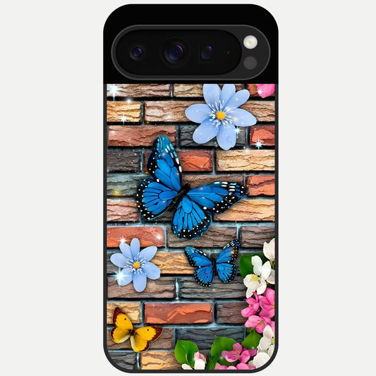  Brick Bloom Flight Glass Case For Google Pixel 9 Pro back cover – full design glossy printed glass finish