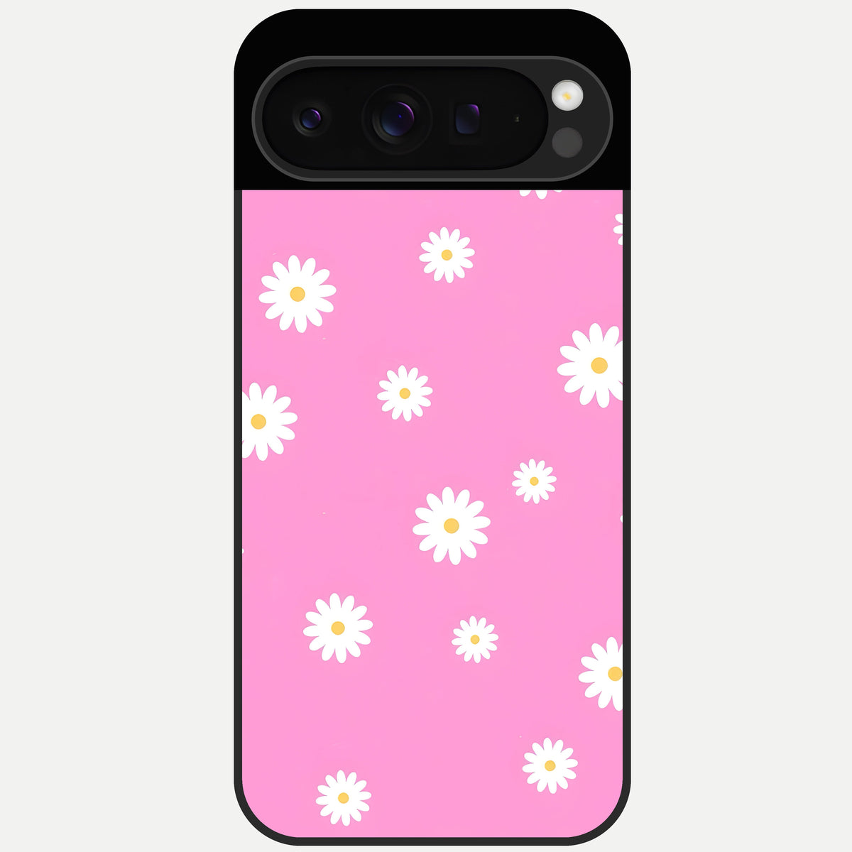 Bubblegum Daisy Pop Glass Case For Google Pixel 9 Pro back cover – full design glossy printed glass finish