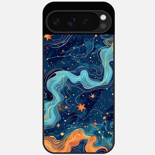  Celestial Dream Flow Glass Case For Google Pixel 9 Pro back cover – full design glossy printed glass finish