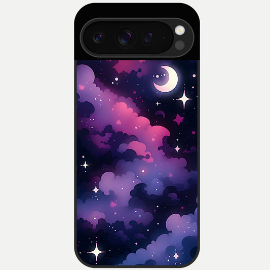  Celestial Moon Magic Glass Case For Google Pixel 9 Pro back cover – full design glossy printed glass finish