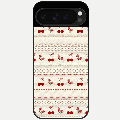  Cherry Bloom Charm Glass Case For Google Pixel 9 Pro back cover – full design glossy printed glass finish