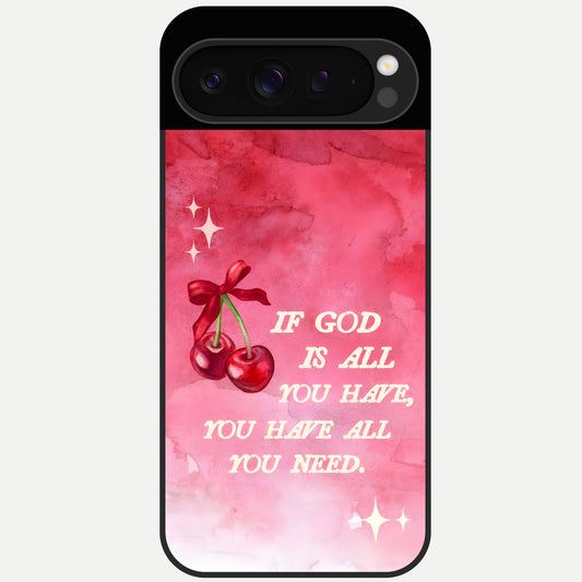  Cherry Quote Glass Case For Google Pixel 9 Pro back cover – full design glossy printed glass finish