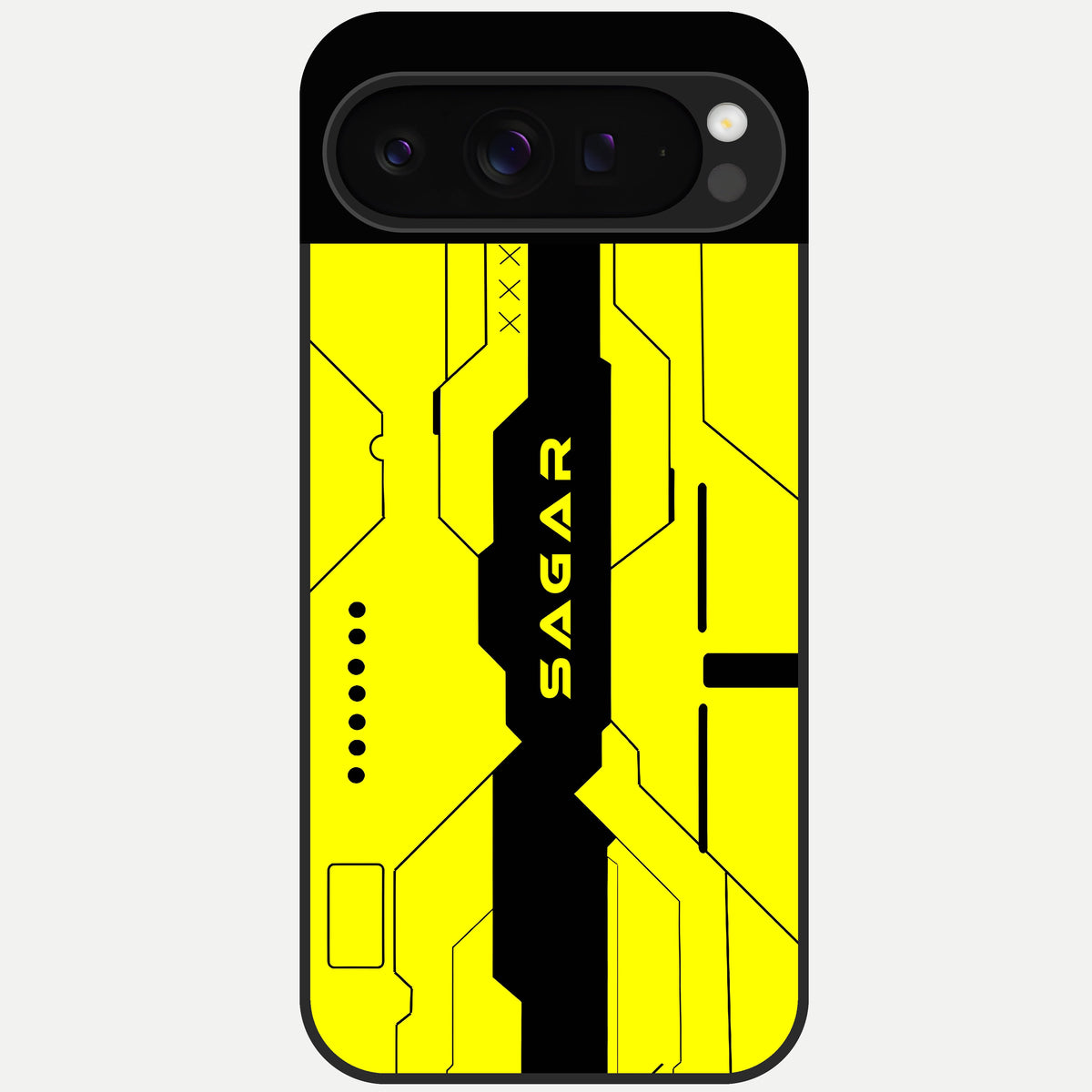  Circuit CYBERPUNK Custom Name Glass Case For Google Pixel 9 Pro back cover – full design glossy printed glass finish