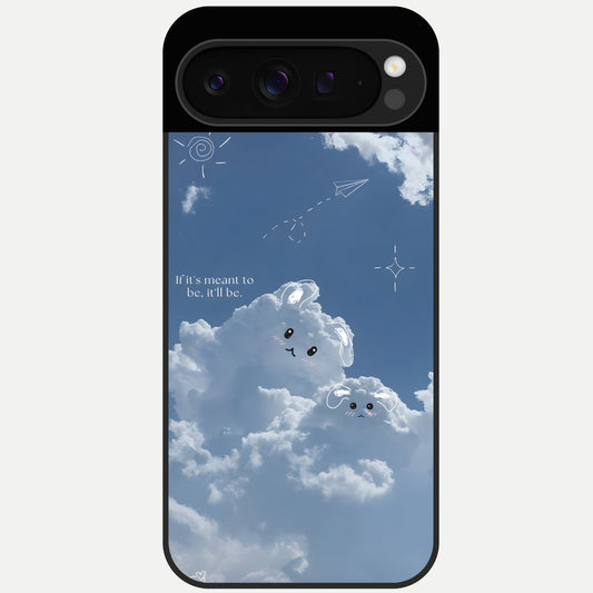  Cloud Bunny Dreams Glass Case For Google Pixel 9 Pro back cover – full design glossy printed glass finish