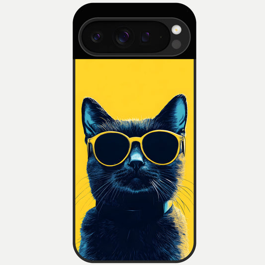  Cool Cat Vibes Glass Case For Google Pixel 9 Pro back cover – full design glossy printed glass finish