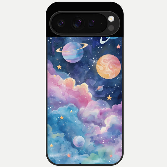  Cosmic Planet Dreams Glass Case For Google Pixel 9 Pro back cover – full design glossy printed glass finish