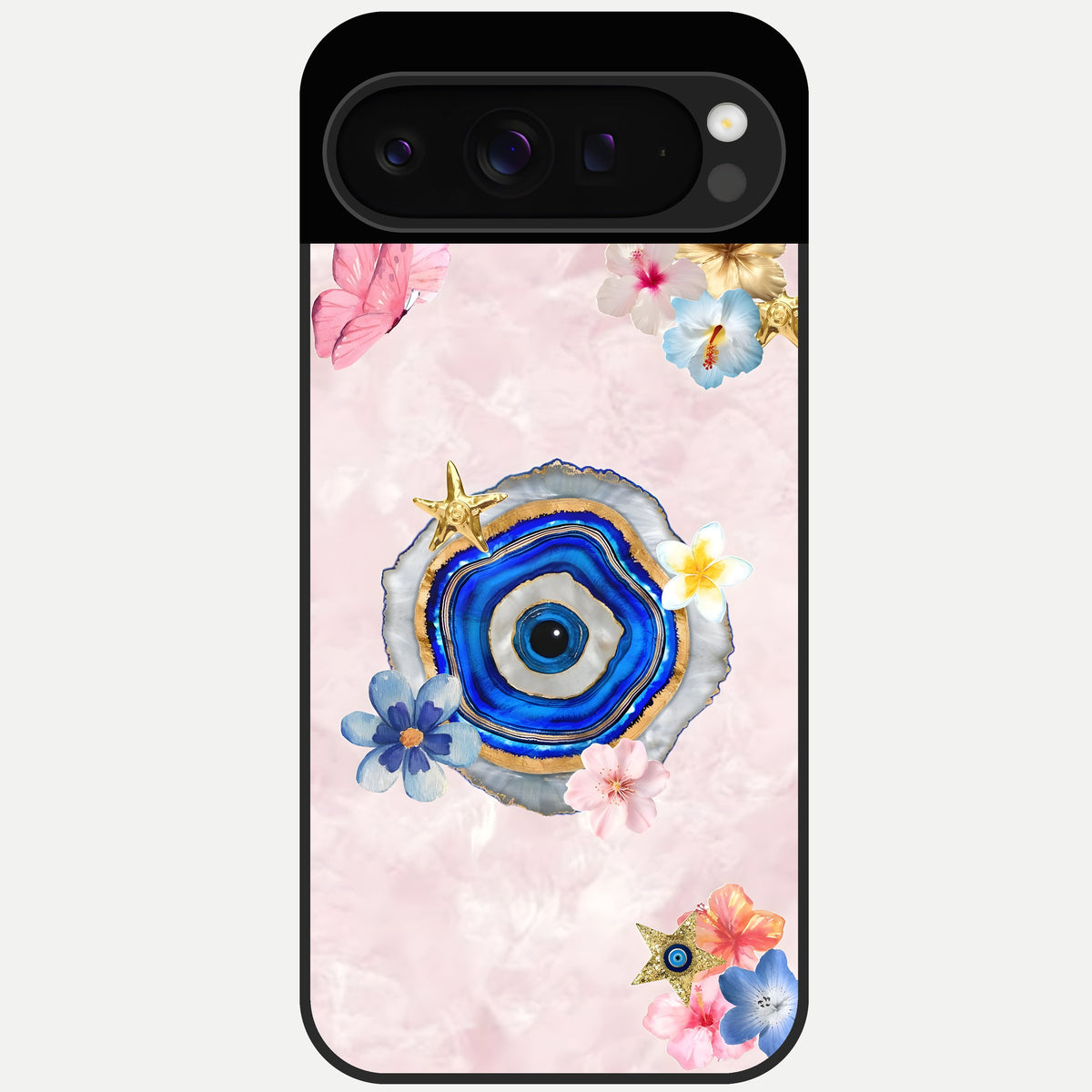  Divine Aura Bloom Glass Case For Google Pixel 9 Pro back cover – full design glossy printed glass finish